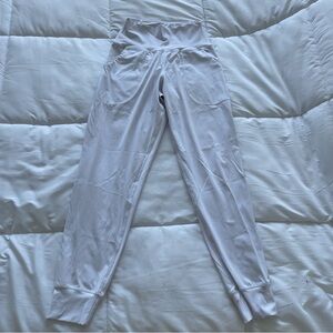White High Waist Joggers